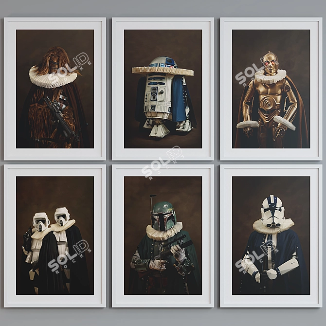 Star Wars Character Portrait Frame Set 3D model image 2