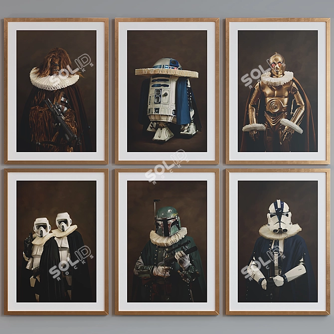 Star Wars Character Portrait Frame Set 3D model image 4