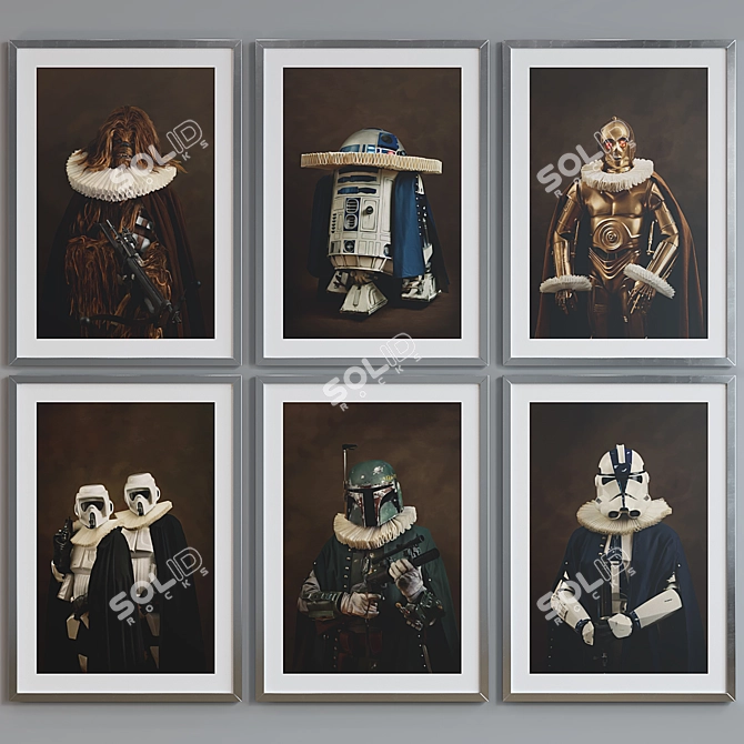 Star Wars Character Portrait Frame Set 3D model image 5