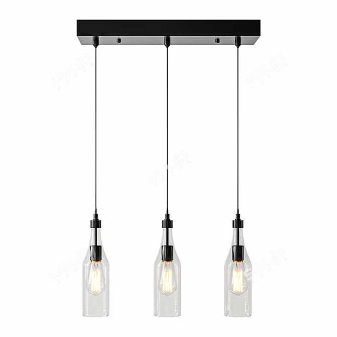  Sleek Kitchen Island Pendant Light 3D model image 2