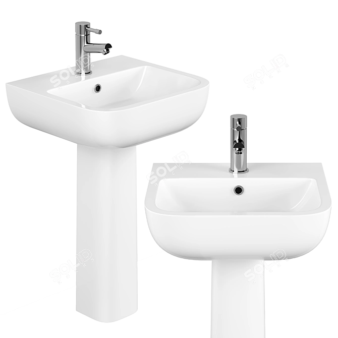 Luxury RAK 600 Basin Set 3D model image 1