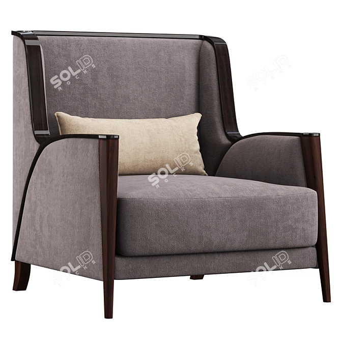 Brezza Fabric Armchair Modern Comfort 3D model image 1
