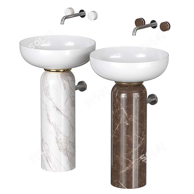 JOLIE Artceram Washbasin Set 3D model image 2