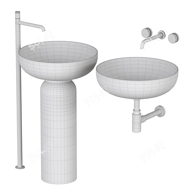JOLIE Artceram Washbasin Set 3D model image 4
