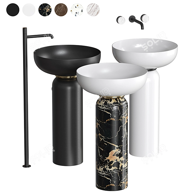 JOLIE Artceram Washbasin Set 3D model image 5