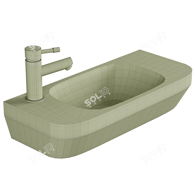 Compact Handrinse Basin 3D model image 2