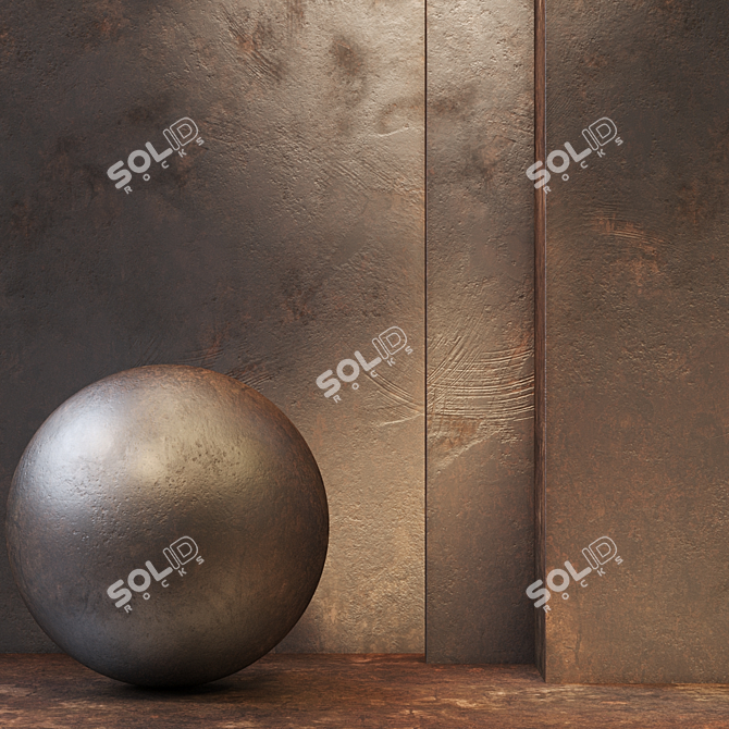 PBR Seamless Corten Texture Set 3D model image 1