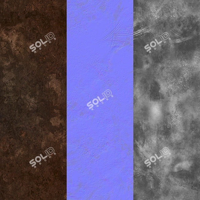 PBR Seamless Corten Texture Set 3D model image 2
