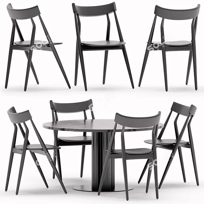 Modern Arflex Dining Set Ensemble 3D model image 1