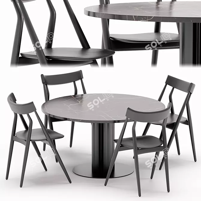 Modern Arflex Dining Set Ensemble 3D model image 2