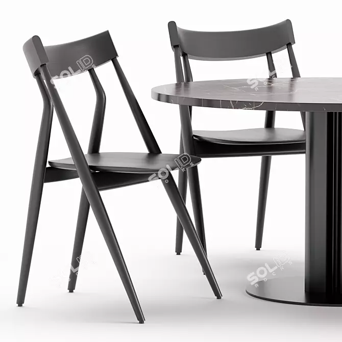 Modern Arflex Dining Set Ensemble 3D model image 3