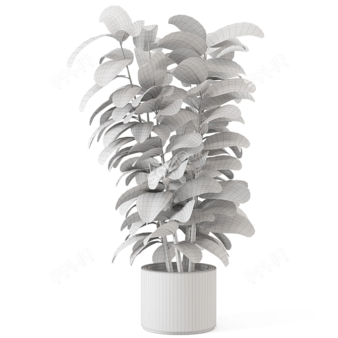 Rusty Concrete Pot Indoor Plants 3D model image 2