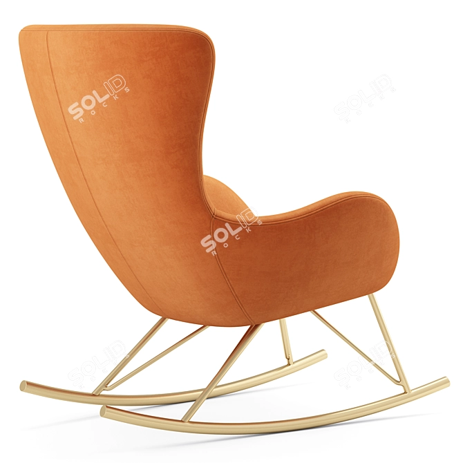 Elegant Velvet Rocking Chair Scamby 3D model image 3