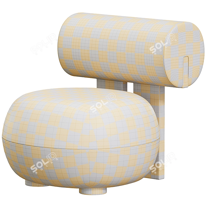 Modern Hippo Lounge Chair in Millimeters 3D model image 4