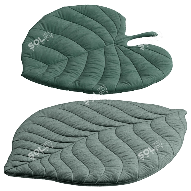 Kids Leaf Rug, 4 Colors 3D model image 2