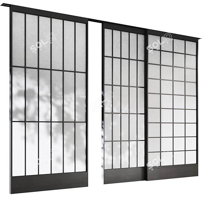 Japanese Style Sliding Partition 3D model image 2