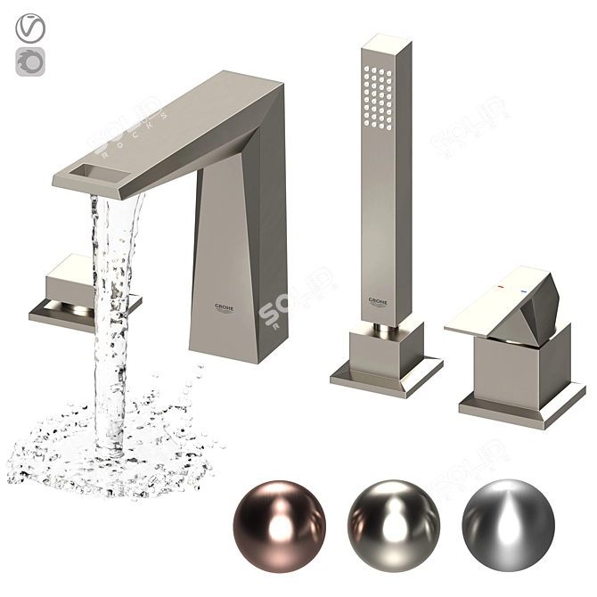Elegance Height Basin Mixer 3D model image 1