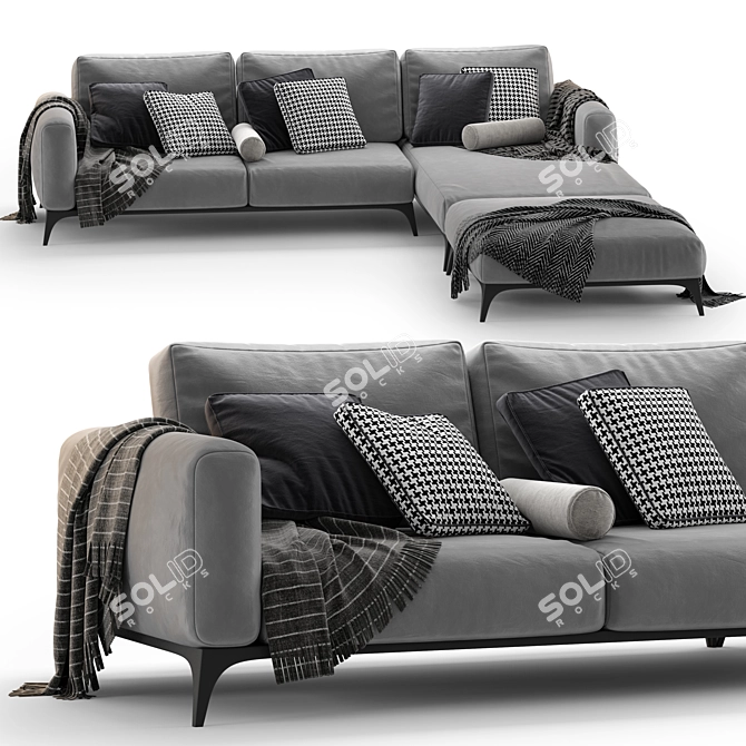 Modern Bodema MILANO Corner Sofa 3D model image 2