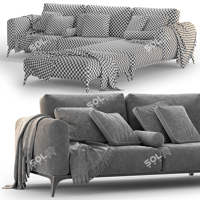 Modern Bodema MILANO Corner Sofa 3D model image 7