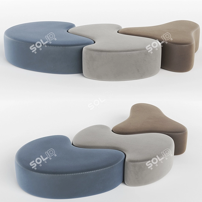 Trilogy Ottoman Set 2017 3D model image 1