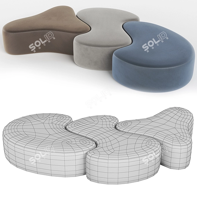 Trilogy Ottoman Set 2017 3D model image 2