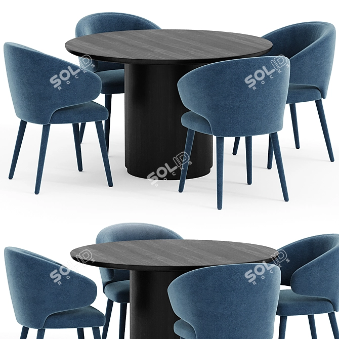 Luxury Eichholtz Cardinale Dining Set 3D model image 1