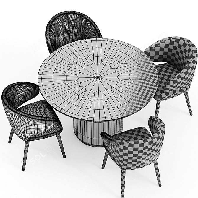 Luxury Eichholtz Cardinale Dining Set 3D model image 3