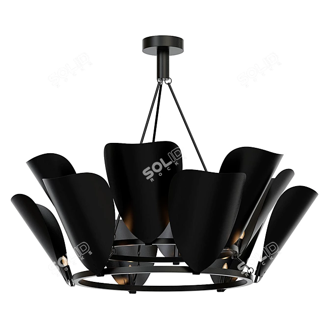 Gothic Bloom Chandelier 3D model image 1