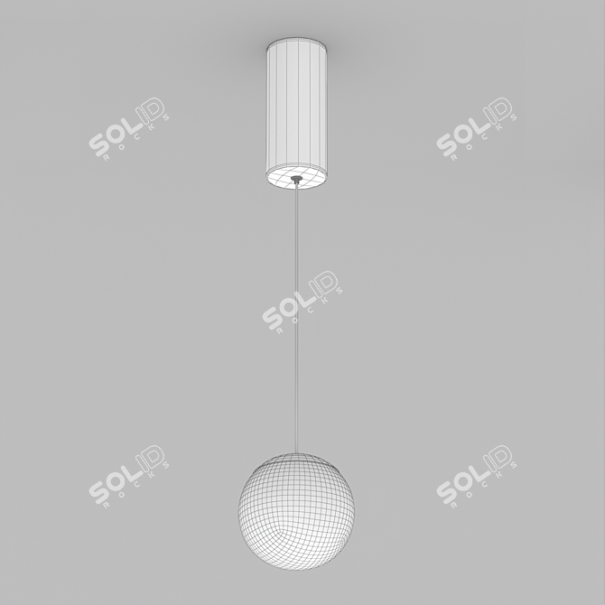 Modern Hanging Pearl Pendant Light 3D model image 2