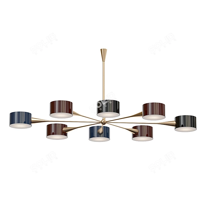 1950s Italian Chandelier Elegance 3D model image 1