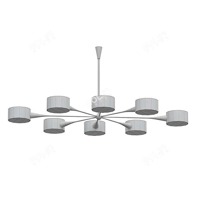 1950s Italian Chandelier Elegance 3D model image 2