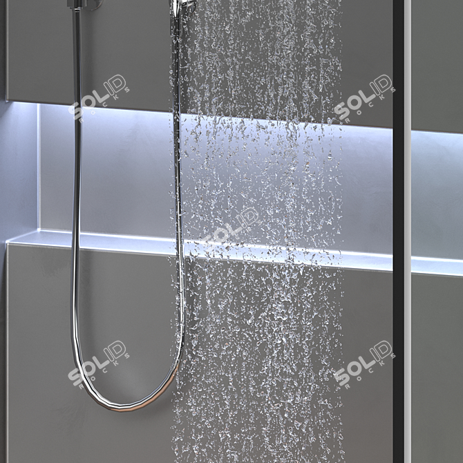 Black Shower Box - Sleek Design 3D model image 4