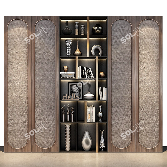 Custom Wardrobe Composition with Decor 3D model image 1