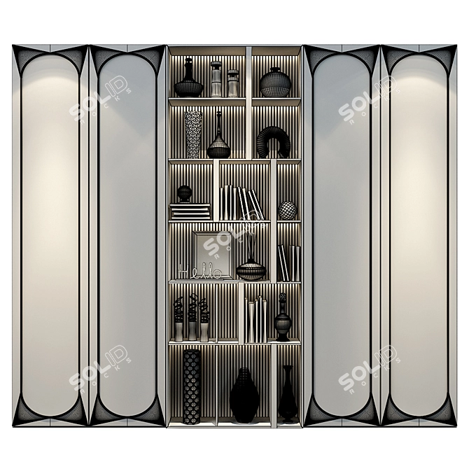 Custom Wardrobe Composition with Decor 3D model image 2