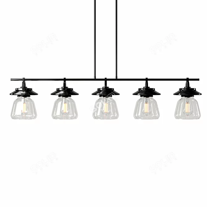 Elegant Highworth Kitchen Island Pendant 3D model image 2