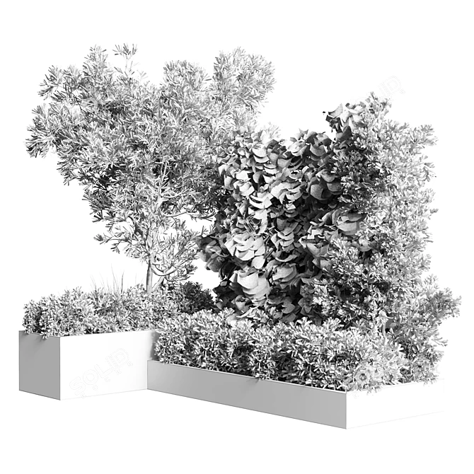 Title: Concrete Box Plant Set 3D model image 4