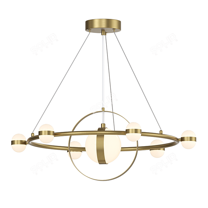 Modern LED Ring Chandelier Fixture 3D model image 2