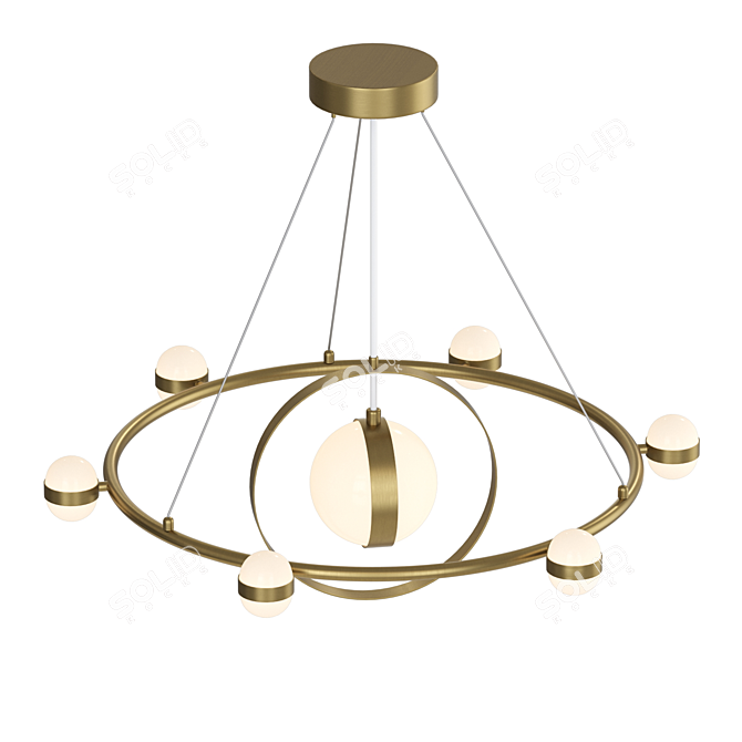 Modern LED Ring Chandelier Fixture 3D model image 3