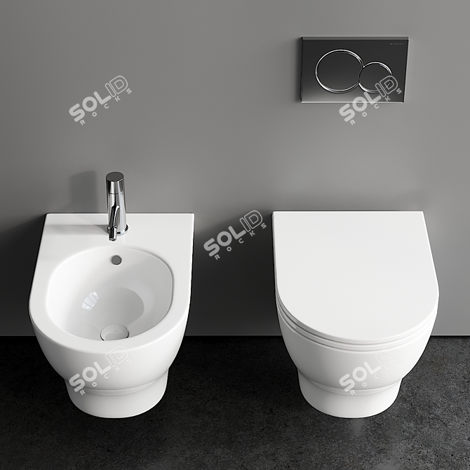 Speed Collection Wall-Hung Ceramic WC & Bidet 3D model image 3