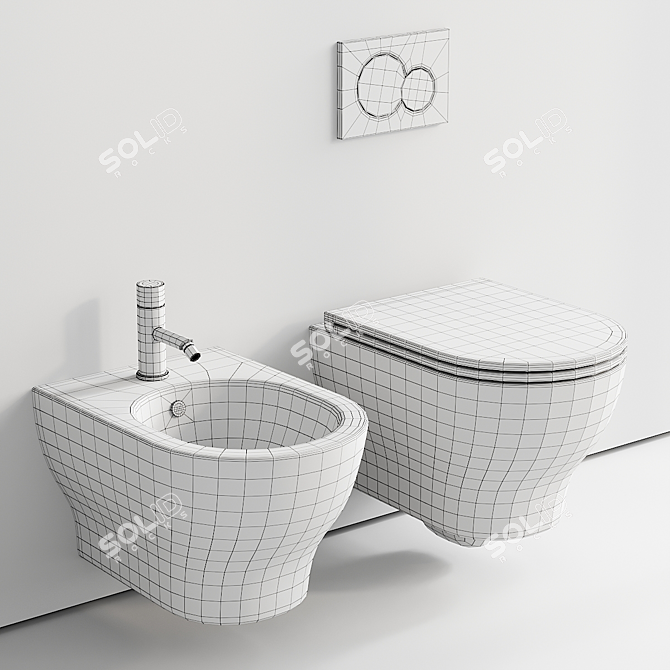 Speed Collection Wall-Hung Ceramic WC & Bidet 3D model image 5