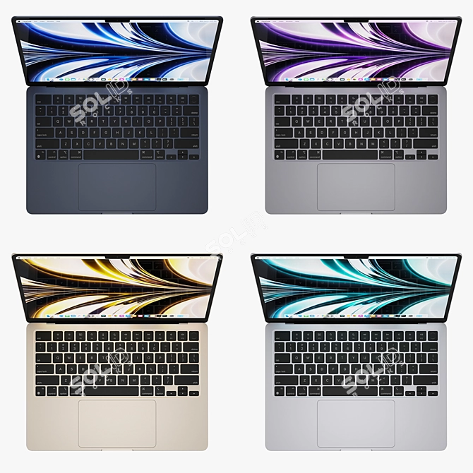 Apple MacBook Air M2 2022 Render-Compatible 3D model image 3