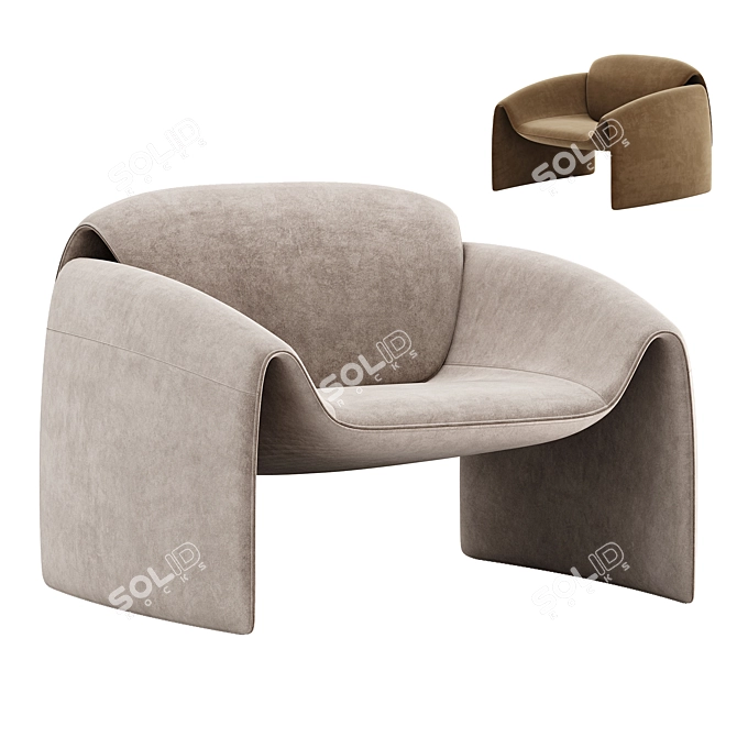 Luxury Modern Poliform Armchair 3D 3D model image 1