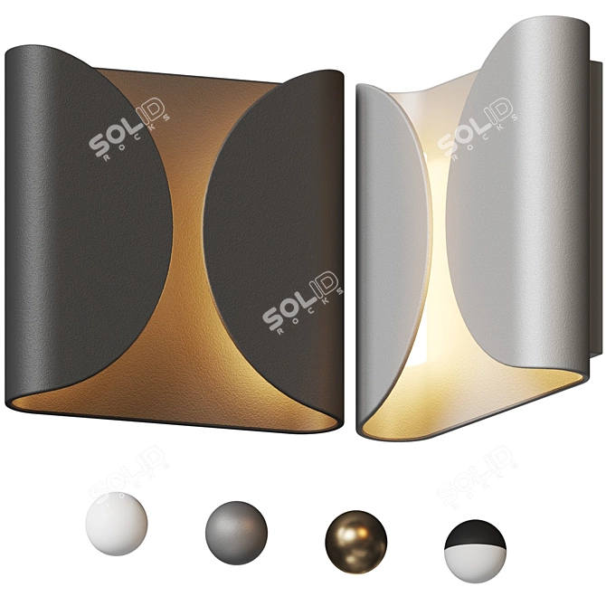 Modern Outdoor LED Wall Sconce 3D model image 1