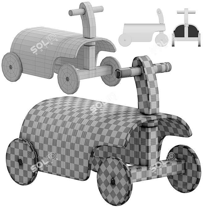 Nyles Ride On Toy - Wood 3D model image 1