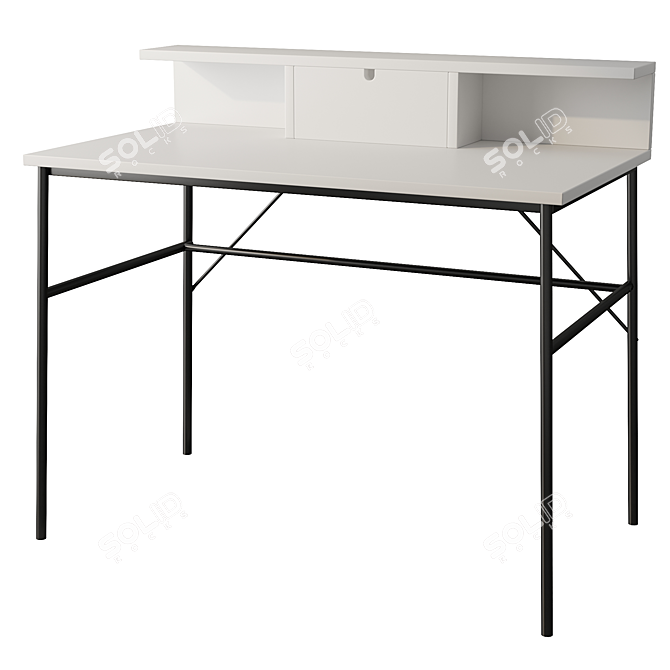 Title: Modern Pascal White&Blaсk Desk 3D model image 1