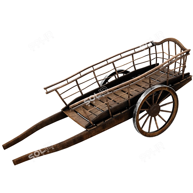 Vintage Broadcasting Equipment Cart 3D model image 1