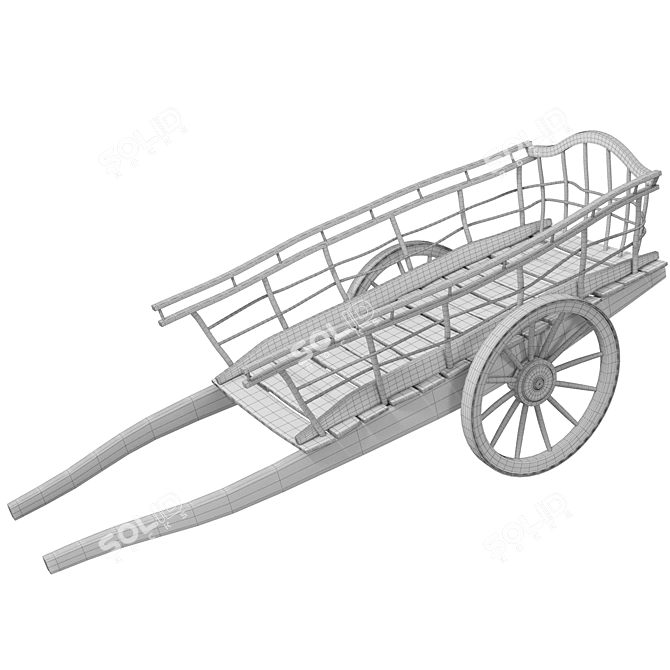 Vintage Broadcasting Equipment Cart 3D model image 3