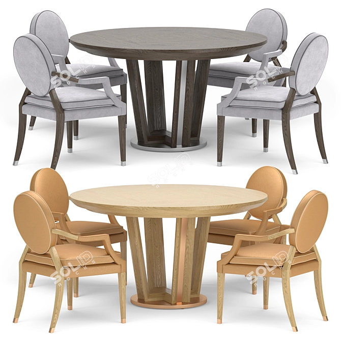 Tosconova Diamond Round Table & Brunelleschi Chair 3D model image 1