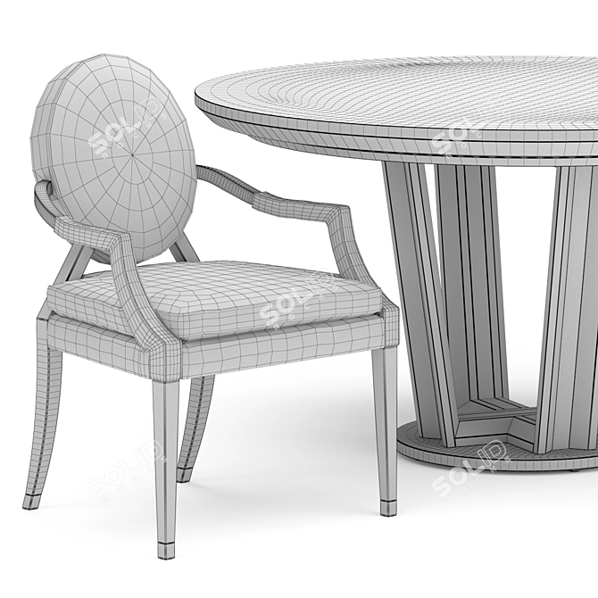 Tosconova Diamond Round Table & Brunelleschi Chair 3D model image 4