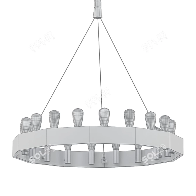 Elegant Candelaria Chandelier 3D model image 2